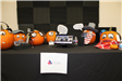 Pumpkins at a press conference dressed as mayor, Communications staff and media