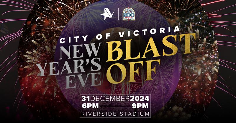 City of Victoria New Year's Eve Blast Off. December 31st 6 p.m. to 9 p.m. Riverside Park