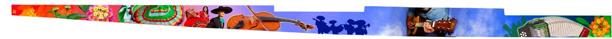 Mural design featuring flowers, flamenco dancers, mariachi silhouette, instruments