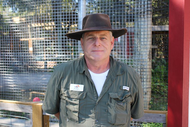 Texas Zoo Director Bill Baker stands in front of the jaguar enclosure